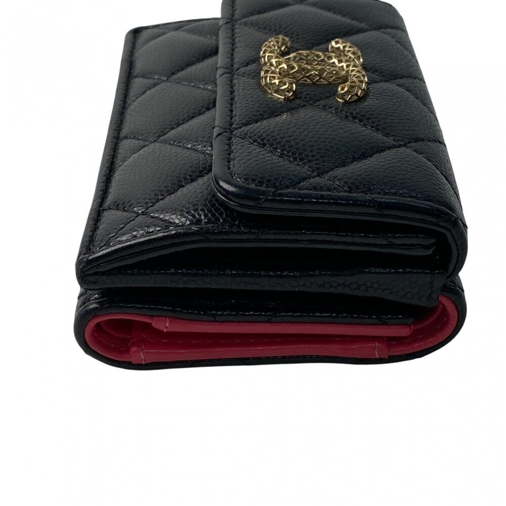 CHANEL Authentic Black Caviar Leather Logo Wallet - Picture 4 of 16